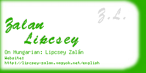 zalan lipcsey business card